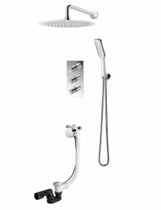 VEDO CENTO CROMO Kompletny system wannowo-natryskowy podtynkowy II TERMO deszczownica o śr. 200 mm VBC1232/20/CH/TERMO chrom