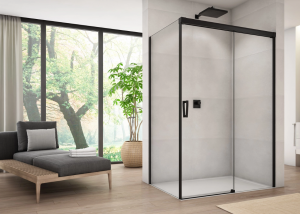 Ronal Sanswiss ścianka boczna 90x200 cm, szkło przezroczyste, profile BLACK LINE czarny mat CAST0900607