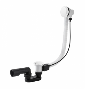 VEDO CLASSIC I Przelew wannowy z korkiem automatycznym 100 cm 242A/100/BI biały mat