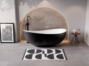 Besco Siya B&W wanna wolnostojąca czarno/biała 160 + klik-klak chrom WMD160SBW
