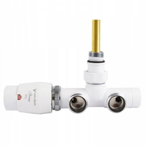 Termix Zestaw termostatyczny zespolony 1-otworowy lewy do grzejników łazienkowych UNICOBI/L biały