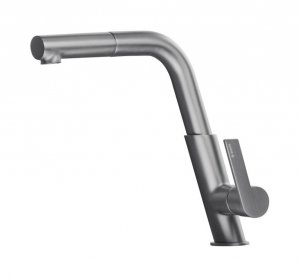 Deante Silia Bateria kuchenna z wyciąganą wylewką titanium BQSD73M