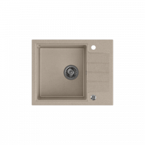 Quadron  PETER 116 Steingran zlewozmywak granitowy beżowy 1-komorowy z/o (62x50x20) z syfonem i zaślepką  HCQP6250BEZK