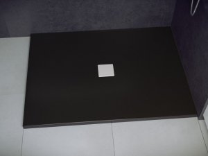 Besco Nox brodzik prostokątny Black 130 + kratka biała BMN13090CB