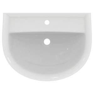 Umywalka Ideal Standard Eurovit 63,5x49,5cm biała, z przelewem i otworem na baterię W332201