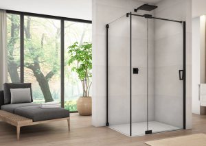 Ronal Sanswiss ścianka boczna 70x200 cm, szkło przezroczyste, profile BLACK LINE czarny mat CAT30700607