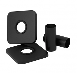 Termix Zestaw maskujący z dwiema rozetami kwadratowymi do grzejników łazienkowych ZESTM2KCZ czarny