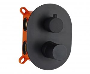AQG Bateria prysznicowa podtynkowa 2-drożna Tube Czarny 01TUB351NG