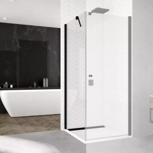 Ronal  Sanswiss Solino ścianka prysznicowa 100 cm boczna do drzwi czarny mat SOLT110000607