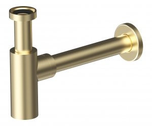 AQG Syfon teleskopowy do umywalki Minimalista, 1”1/4 mosiężna Szczotkowane złoto (Caja Blanca) 400110925