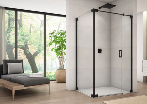 Ronal Sanswiss ścianka boczna 75x200 cm, szkło przezroczyste, profile BLACK LINE czarny mat CAT20750607