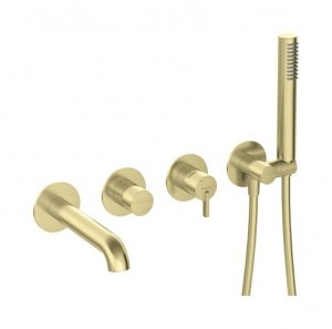 Deante Silia Bateria wannowa 4 otworowa podtynkowa złoto szczotkowane BQSR18P 