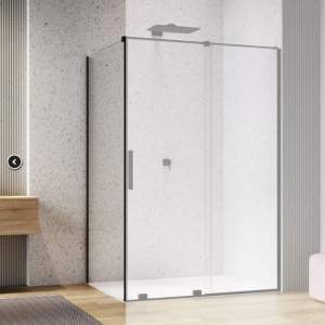 Ronal Sanswiss ścianka boczna na wymiar 60-120 x 0 - 200 cm, szkło przezroczyste, profile czarny mat D35F3SM10607