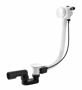VEDO MINIMALISTA II Przelew wannowy z korkiem automatycznym i funkcją napełniania wanny 57 cm 346M/60/BI biały mat