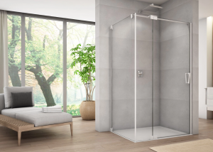 Ronal Sanswiss ścianka boczna 110x200 cm, szkło przezroczyste, profile WHITE LINE biały mat CAT31100907