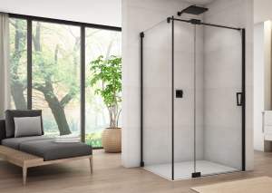 Ronal Sanswiss ścianka boczna 80x200 cm, szkło przezroczyste, profile BLACK LINE czarny mat CAT50800607