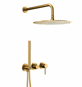 KFA MOZA BRUSHED GOLD zestaw prysznicowy podtynkowy z baterią 3-otworową 2-funkcyjną 503951131