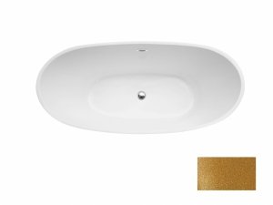 Besco Ayla Glam 170 wanna wolnostojąca Złota + maskownica syfonu z przelewem biała WA170AYZB