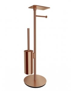Omnires Modern Project stojak na papier i szczotkę toaletową z półką miedź szczotkowana MP60820CPB