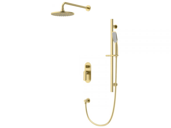  Vedo ALETTA SPAZZO Kompletny system natryskowy podtynkowy IV deszczownica o śr. 25 cm VBA5224/25/SZ szczotkowane złoto