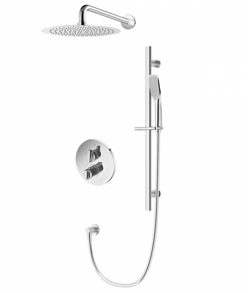 VEDO ALETTA CROMO Kompletny system natryskowy podtynkowy IV TERMO deszczownica o śr. 200 mm VBA5224/20/CH/TERMO chrom