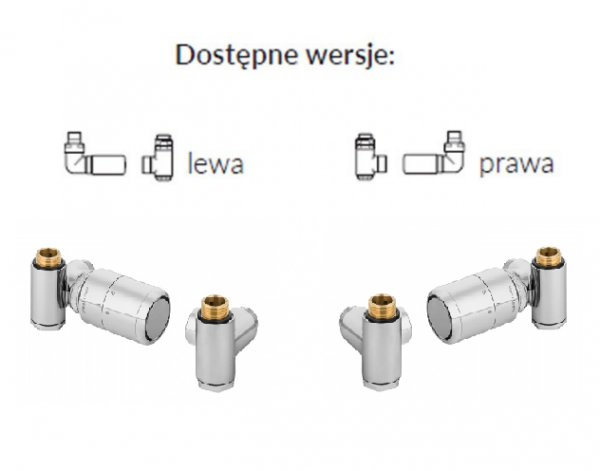 Termix Zestaw termostatyczny wersja prawa do grzejników łazienkowych INTEGRACHP chrom