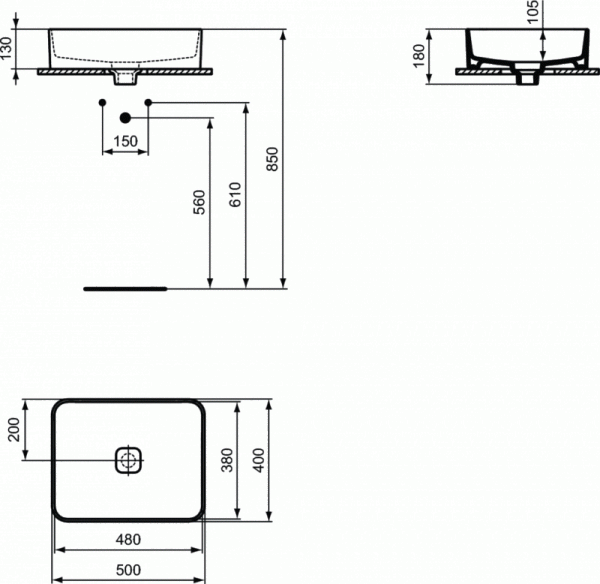 Ideal Standard Strada II umywalka nablatowa T296701 