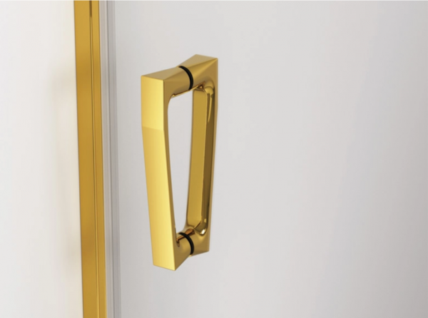 Ronal Sanswiss drzwi wahadłowe jednoczęściowe z elementem stałym w linii 140x200 cm, szkło przezroczyste, profile GOLD LINE profil złoty CA13D1401207
