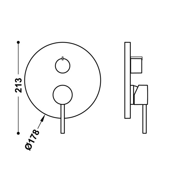 Tres STUDY Elementy zewnętrzne do podtynkowego korpusu 3-drożnego Rapid-box 26227310OR