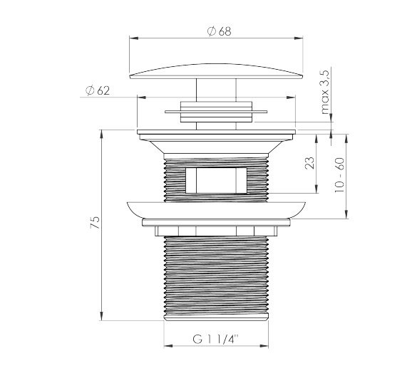 Deante Click-Clack Korek klik klak chrom NHC010B