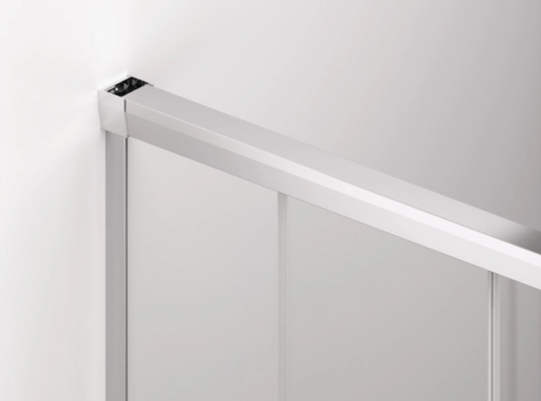 Ronal Sanswiss wejście narożne rozsuwane dwuczęściowe lewe 70-120x0-200 cm, szkło przezroczyste, profile Srebrny połysk CAE2GSM15007