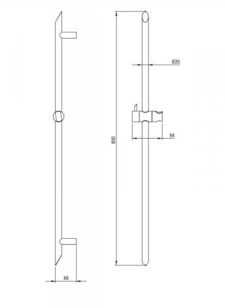 Deante Silia Drążek prysznicowy 80 cm złoto szczotkowane NQSR51D