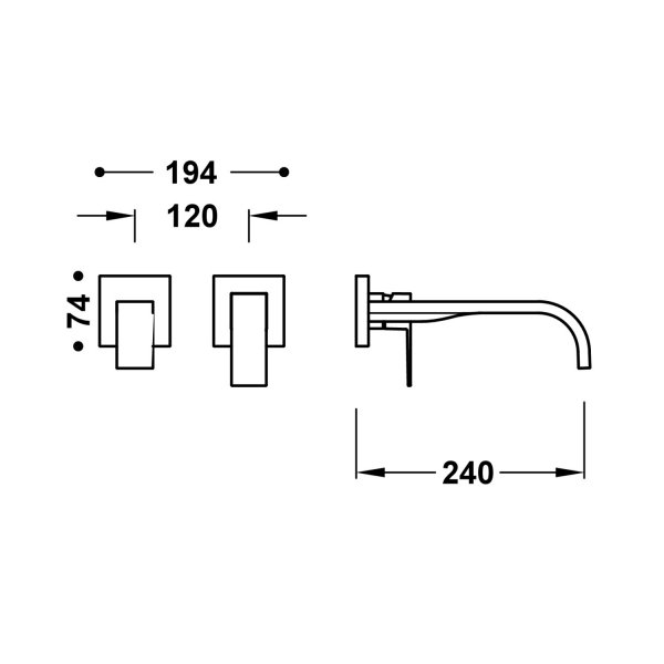Tres CUADRO ELEMENT NAŚCIENNY DO PODTYNKOWEGO KORPUSU BATERII UMYWALKOWEJ-00630022OR