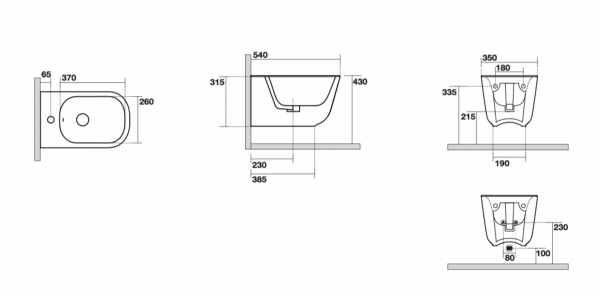 KERASAN TRIBECA BIDET PODWIESZANY BIANCO MATT 512530