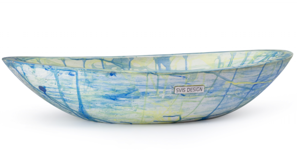  S.V.I.S. Design UMYWALKA 60 CM ORION BASIC - FLOW, NIEBIESKI I ŻÓŁTY, LAKIER MATOWY