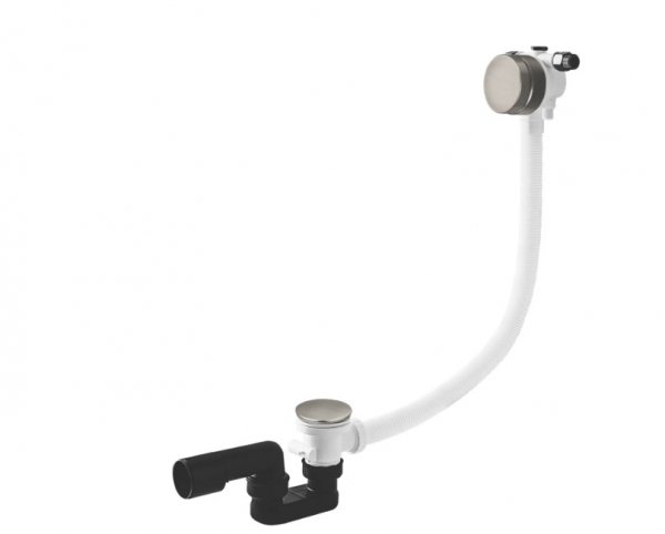 Vedo Click II Przelew wannowy z korkiem typu klik-klak i funkcją napełniania wanny 70cm nikiel szczotkowany 366C/70/SN