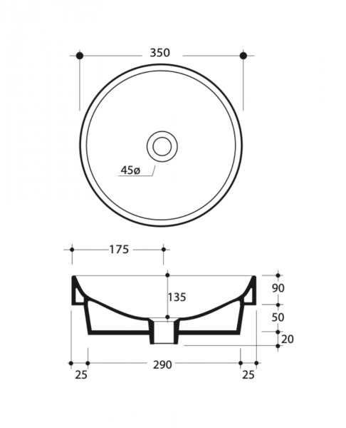 Kerasan Cento umywalka 35 cm okrągła biała 355801