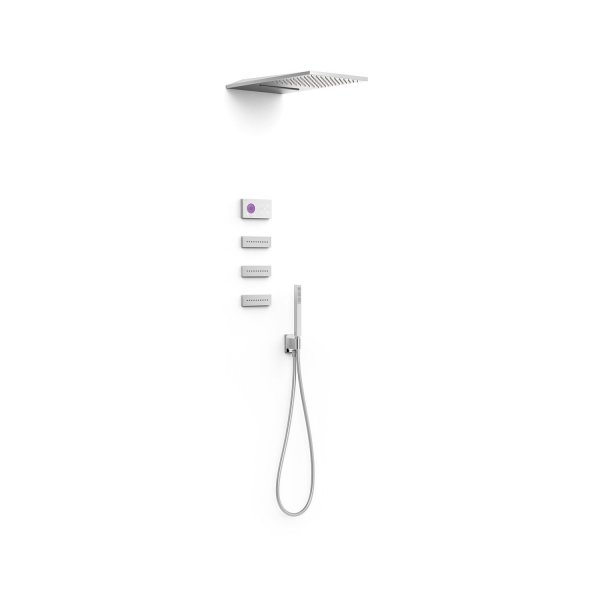 Tres SHOWER TECHNOLOGY ZESTAW ELEKTRONICZNEJ BATERII TERMOSTATYCZNEJ PODTYNKOWEJ 4-DROŻNEJ SHOWER TECHNOLOGY BLUE EDITION PRYSZNICOWE-09286408