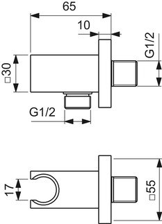 Ideal Standard Idealrain złącze prysznicowe z uchwytem złoto szczotkowane BC771A2