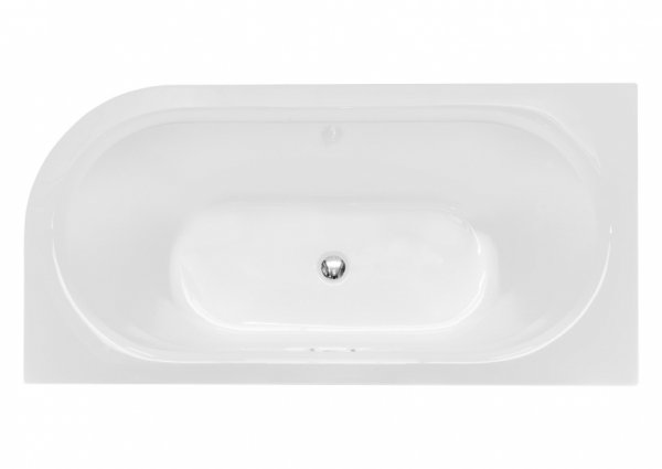 Besco Avita A-line wanna wolnostojąca 160 P + syfon klik-klak gun metal z przelewem slim WAA160APGS