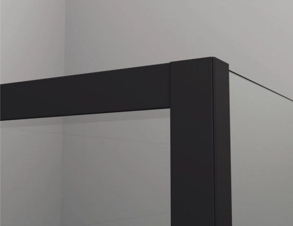 Ronal kabina półokrągła dwuczęściowa 80x200 cm, szkło przezroczyste, profile BLACK LINE czarny mat SOR550800607