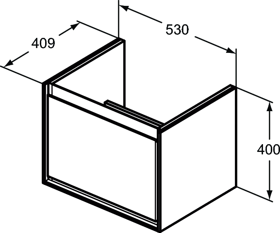 Ideal Standard Connect Air Szafka pod umywalkę Cube 53 cm biały połysk/jasnoszary mat E0846KN