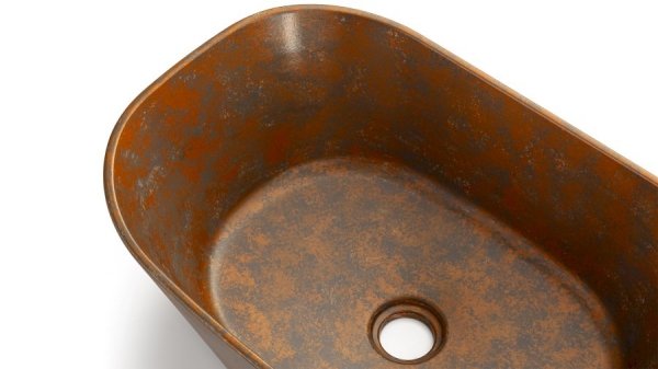 S.V.I.S. Design UMYWALKA 50 CM LIBRA BASIC - SMOKED METAL MIEDZIANY I SZARY, LAKIER PÓŁMATOWY