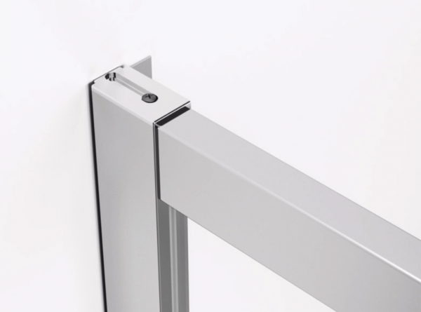 Ronal wejście narożne lewe na wymiar z drzwiami rozsuwanymi, kabina asymetryczna 90,1-120x0-200 cm, szkło Durlux 200, profile srebrny mat TLSGSM20122