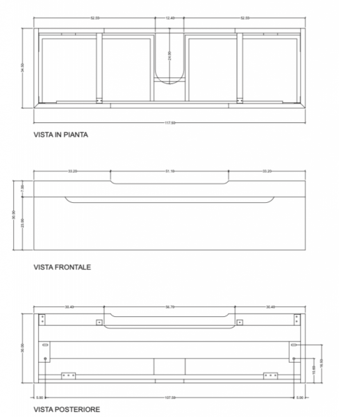 Kerasan Inka project szafka 120 cm podumywalkowa wisząca biała 911102