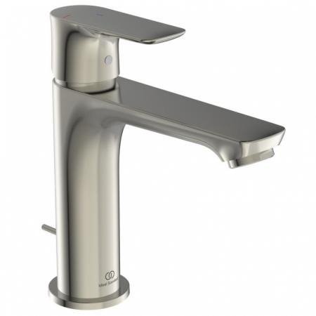 Ideal Standard Connect Air Bateria umywalkowa Blue Start z korkiem srebro szczotkowane połysk A7013GN