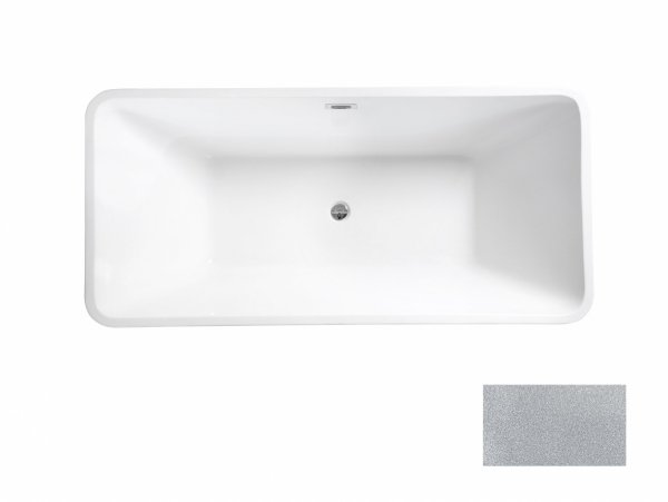 Besco Evita Glam wanna wolnostojąca 160 Złota + syfon z przelewem chrom WA160EZL