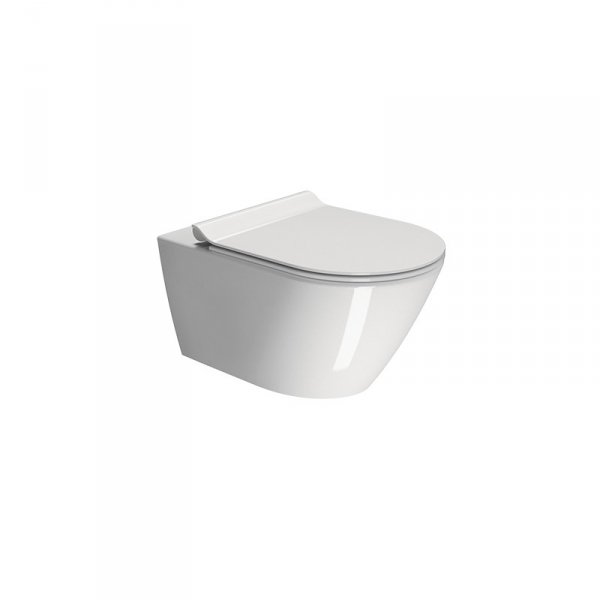 GSI Kube X Toaleta WC 55x36 cm bez kołnierza biały połysk z deską wolnoopadającą i mocowaniem 941511+MS86CSN11+FISR5