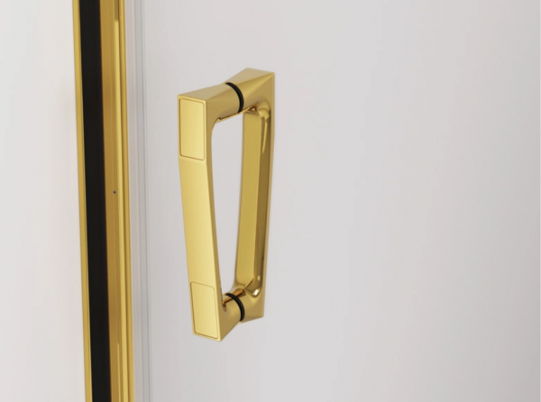 Ronal Sanswiss wejście narożne rozsuwane dwuczęściowe lewe 70-120x0-200 cm, szkło przezroczyste, profile GOLD LINE złoty CAE2GSM11207