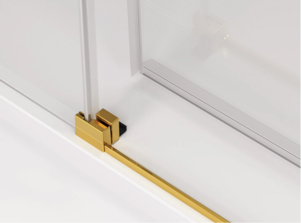 Ronal Sanswiss wejście narożne rozsuwane dwuczęściowe prawe 120,1-160x0-200 cm, szkło przezroczyste, profile GOLD LINE złoty CAE2DSM21207
